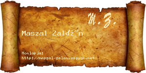 Maszal Zalán névjegykártya